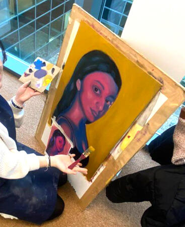 "𝗔𝗻𝗻𝗮" oil painting inspired by Caroline Absher.My first ever oil painting