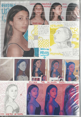 "𝗔𝗻𝗻𝗮" the ideas and planning that went into making the painting. as well as the photos used.Applying vibrant colours instead of the originals helped me understand how the shadows and highlights work on the face.