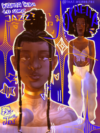 "𝗢𝗵 𝗼𝗵 𝗢𝗽𝗵𝗲𝗹𝗶𝗮" Original Character digital art piece designed in Ibis paint, handrawn by finger on my phone